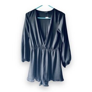 Anthropologie Audrey 3+1 Women’s Dress With Shorts Romper Sz S Black​​​​​